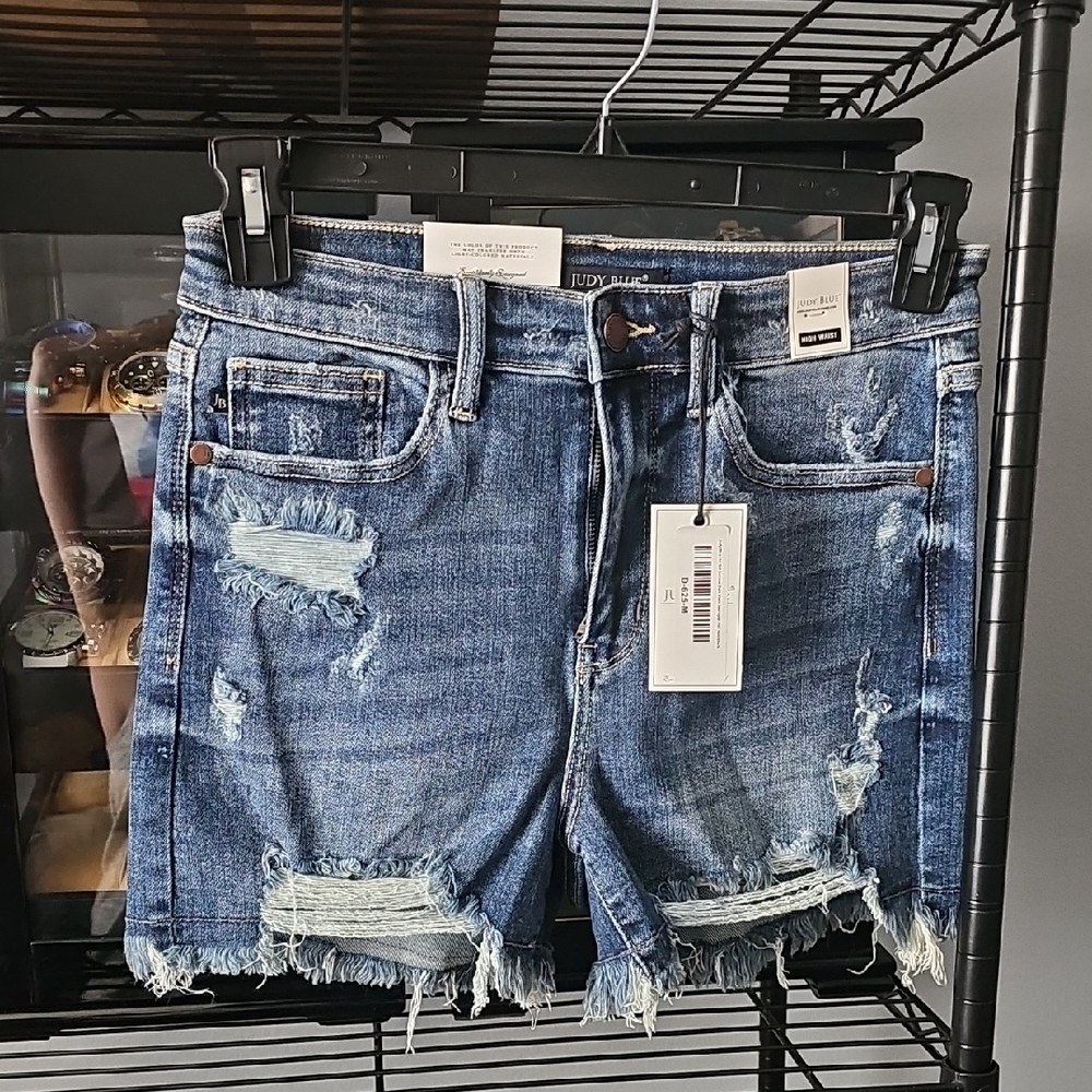 Judy Blue Ripped Denim Jean Shorts